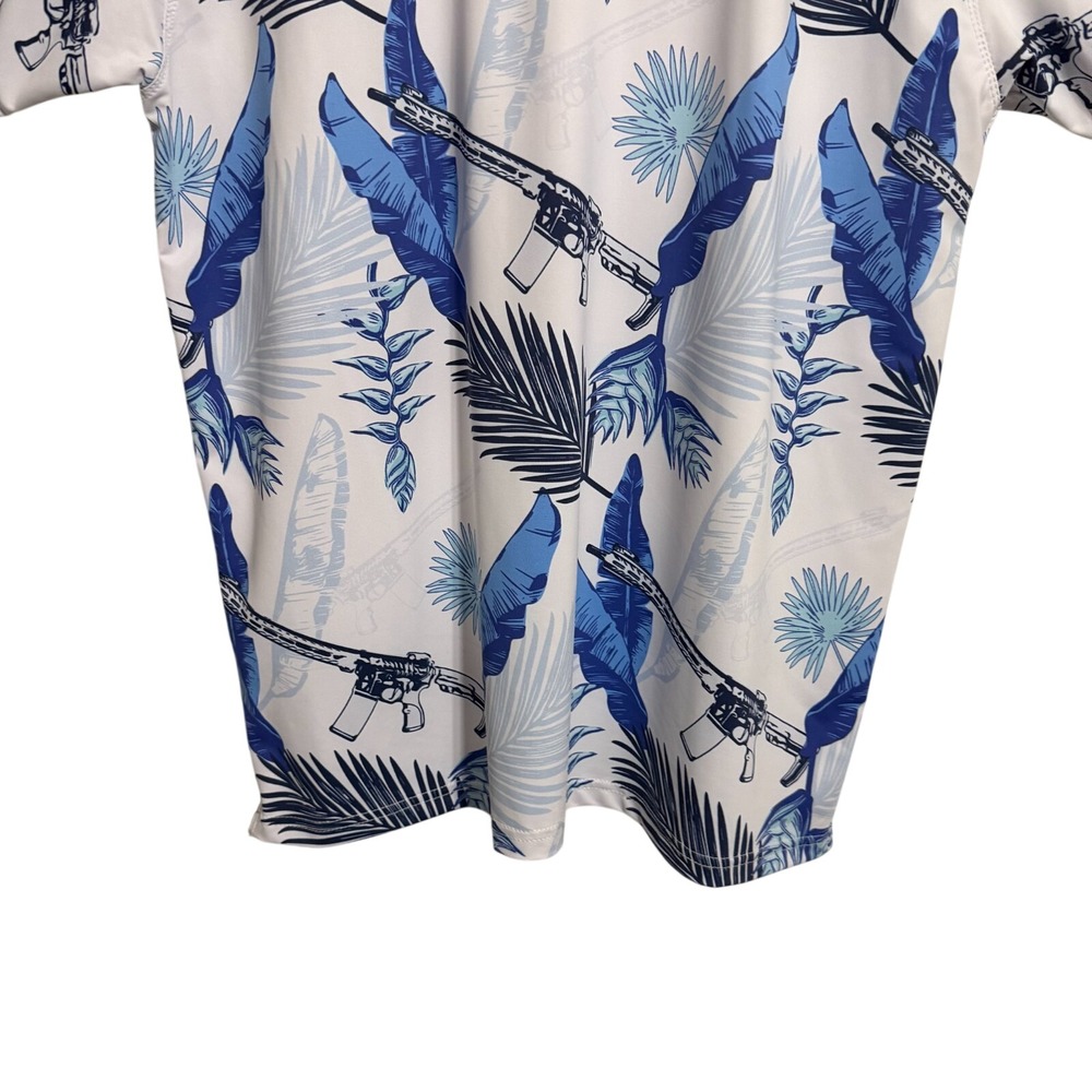 Eagle Six Shirt Mens Large Breezy Palms Golf Polo AK USA America Hawaiian - Picture 6 of 9